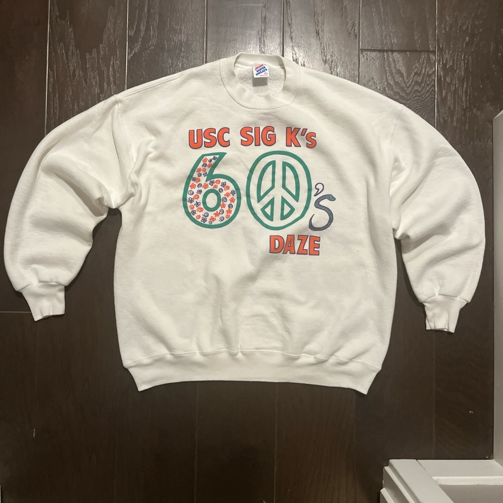Vintage Jerzees White Graphic Crewneck Sweater